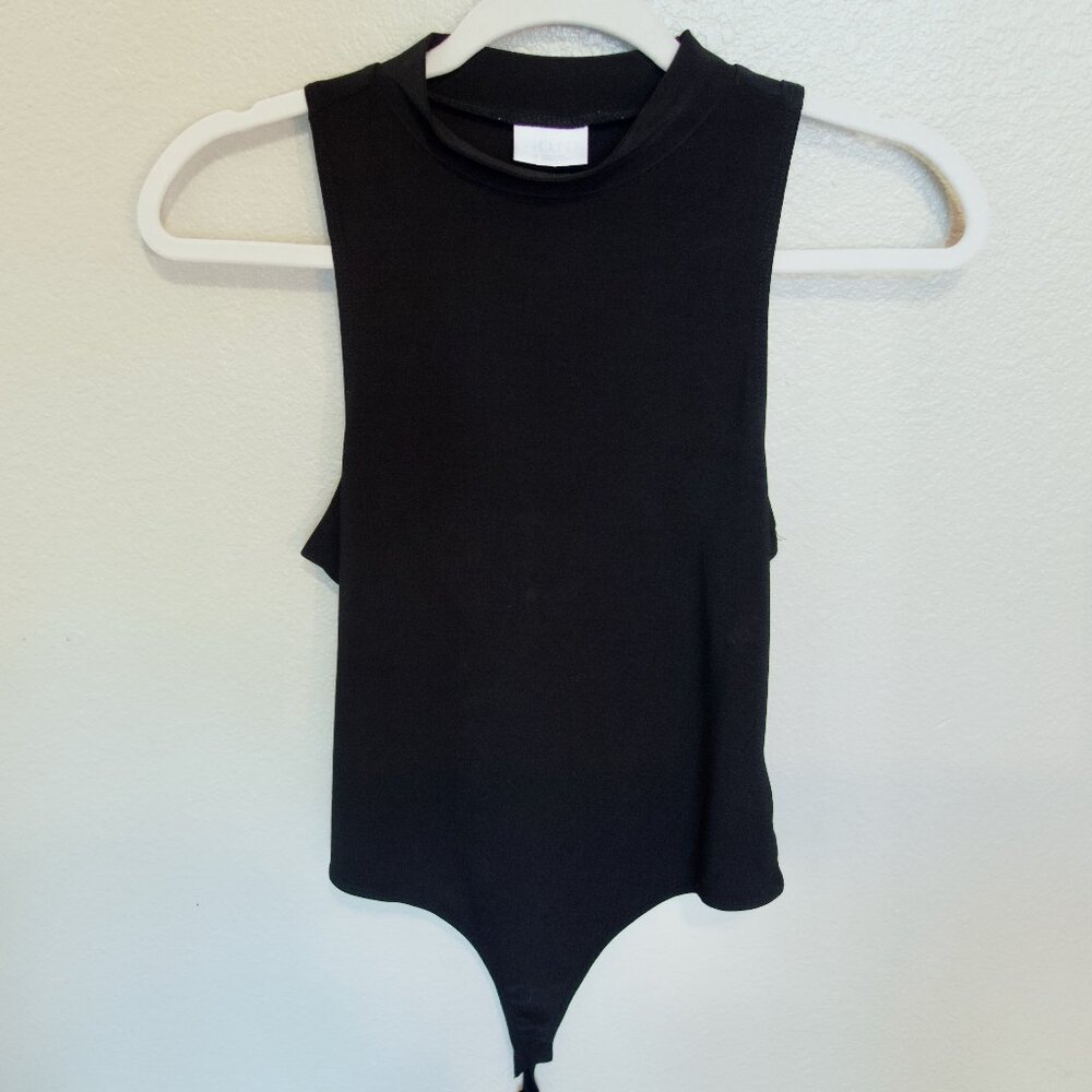 Abound Black Sleeveless Bodysuit (Size M)